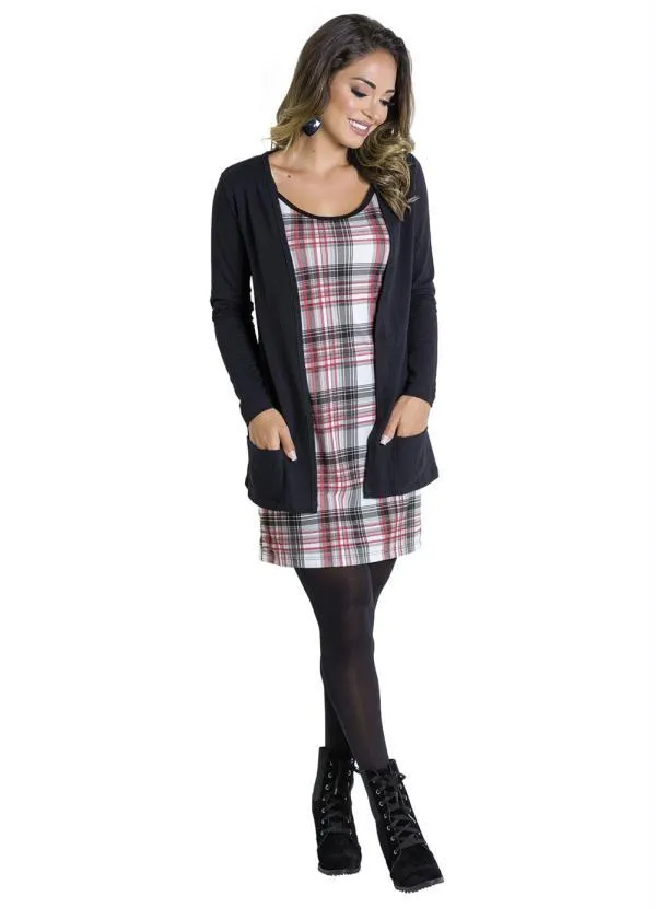 Moda Pop - Casaco em Moletinho Manga Longa Preto 15