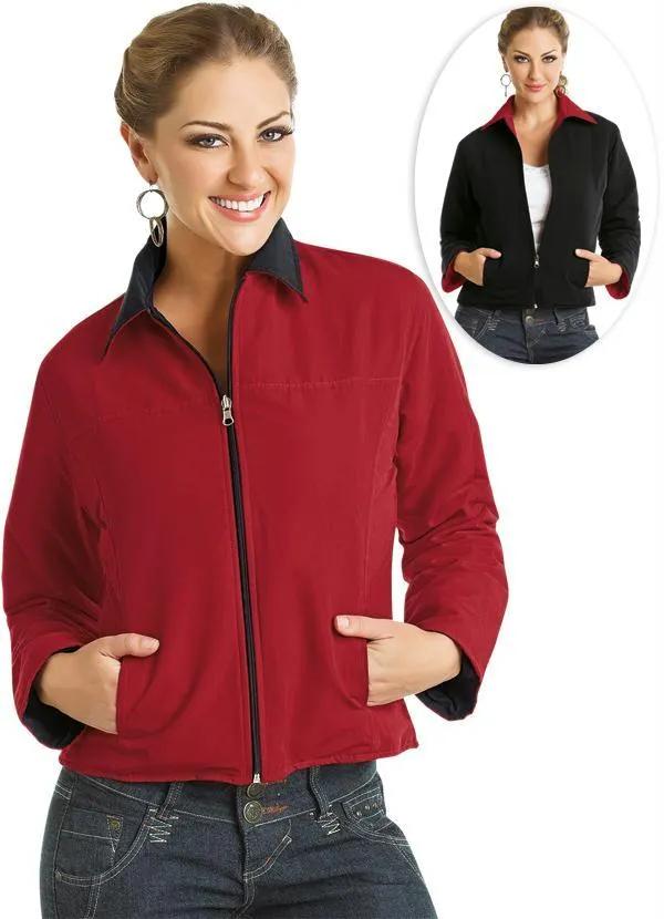 Janine - Jaqueta Dupla Face Preta e Vermelha