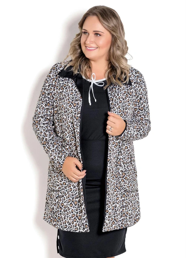 Moda Pop - Sobretudo Estampado e Preto 12