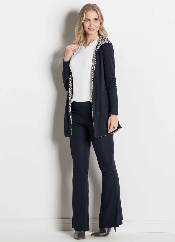 Moda Pop - Sobretudo Estampado e Preto 8