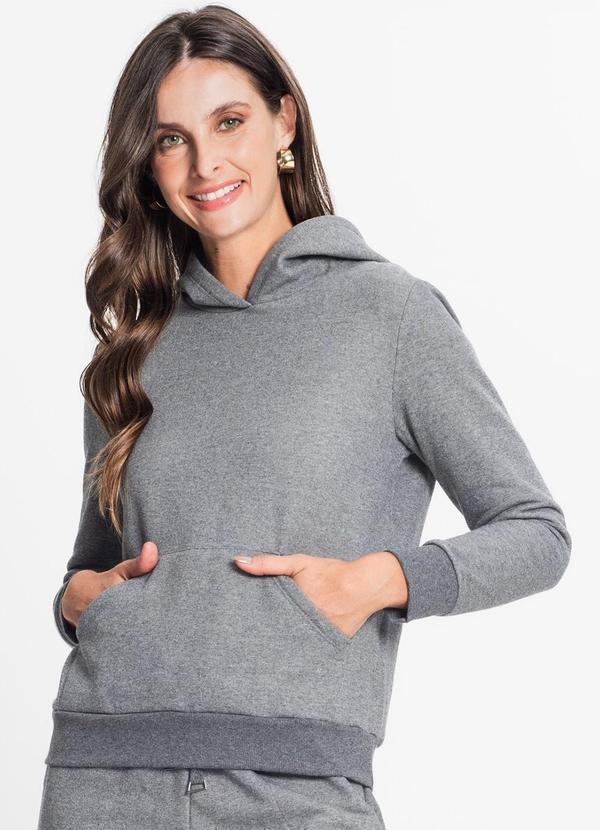 Rovitex - Blusão com Capuz Feminino Cinza