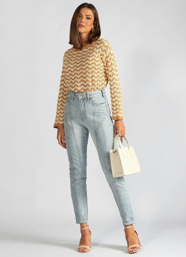 Hering - Blusão de Tricot Chevron Bege 3