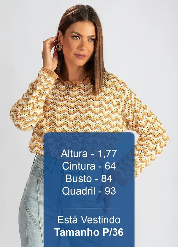 Hering - Blusão de Tricot Chevron Bege 5