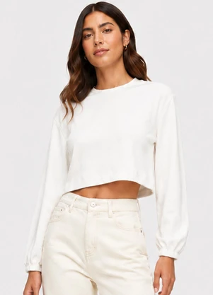 Infinita Cor - Blusão Feminino em Malha de Elastano Bege - INFINITA COR