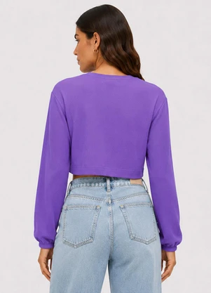 Infinita Cor - Blusão Feminino em Malha de Elastano Roxo - INFINITA COR