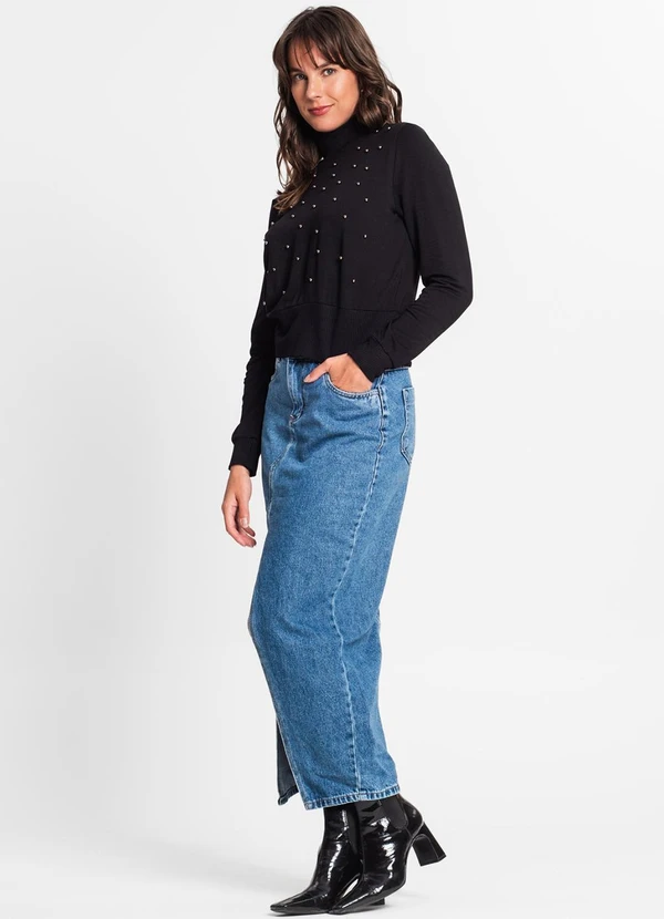 Rovitex - Blusão Feminino em Molecotton Preto 3