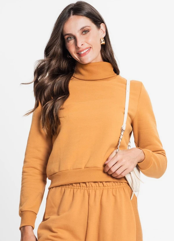 Rovitex - Blusão Feminino em Moletom Marrom