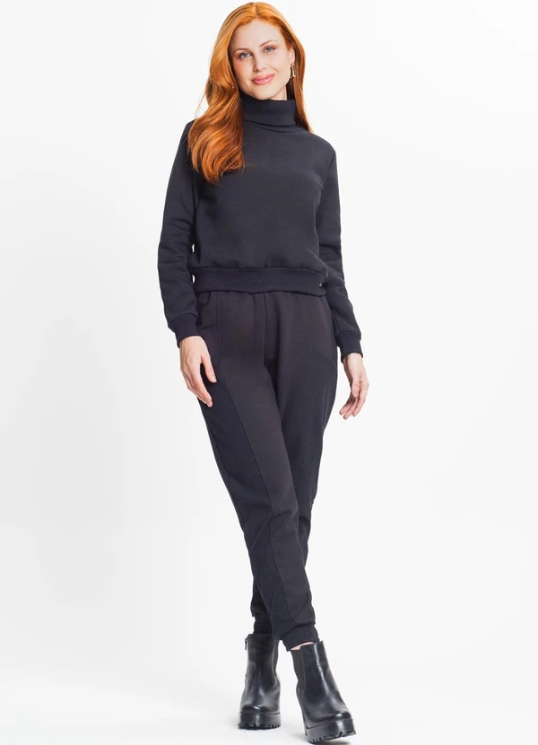 Rovitex - Blusão Feminino em Moletom Preto 3