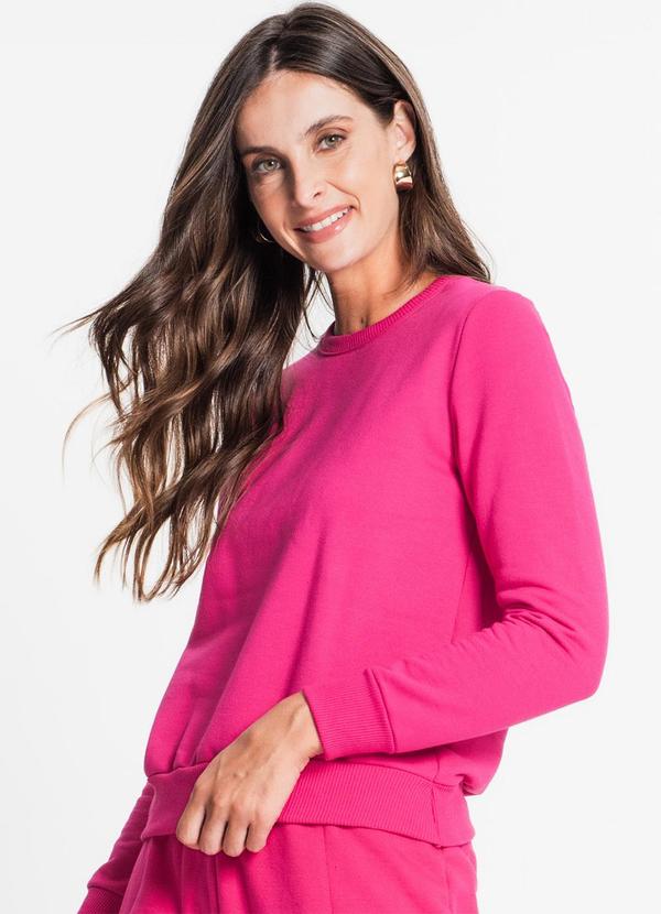 Rovitex - Blusão Feminino em Moletom Rosa