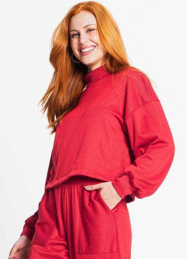 Rovitex - Blusão Feminino Gola Alta Vermelho