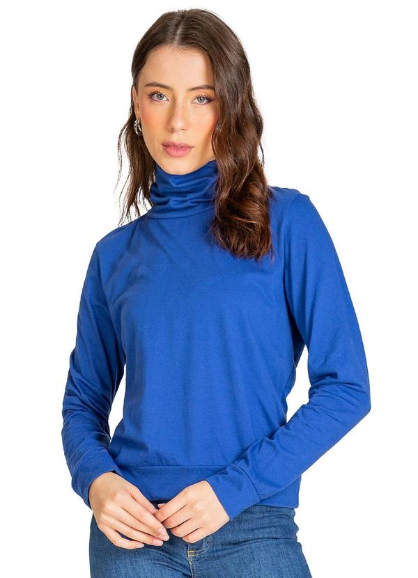 Infinita Cor - Blusão Gola Alta Azul