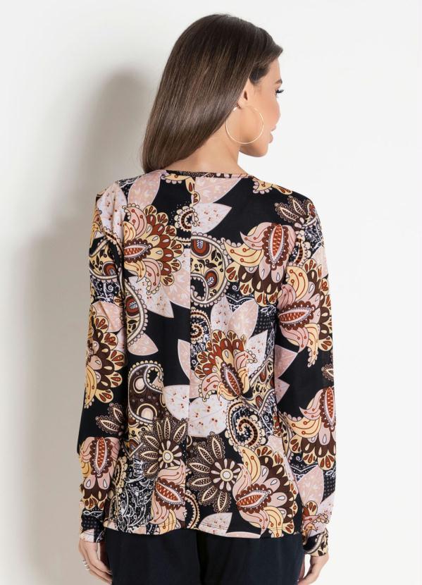 Outlet - Casaco Aberto na Frente Estampado Cashmere 2