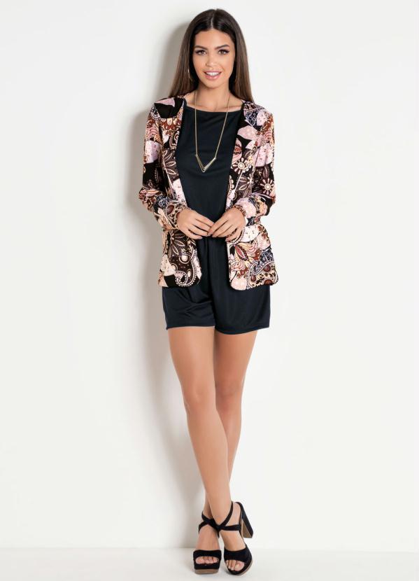 Outlet - Casaco Aberto na Frente Estampado Cashmere 3