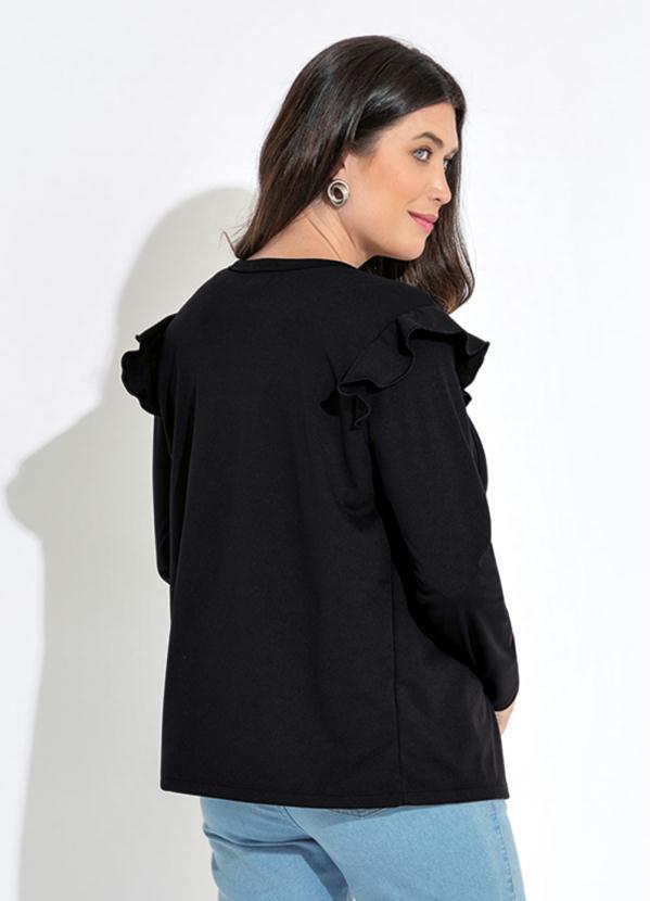 Outlet - Casaco com Babado Preto 2