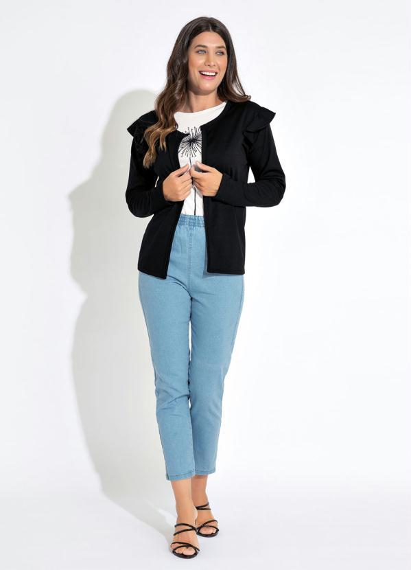 Outlet - Casaco com Babado Preto 3