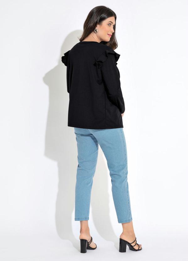 Outlet - Casaco com Babado Preto 4