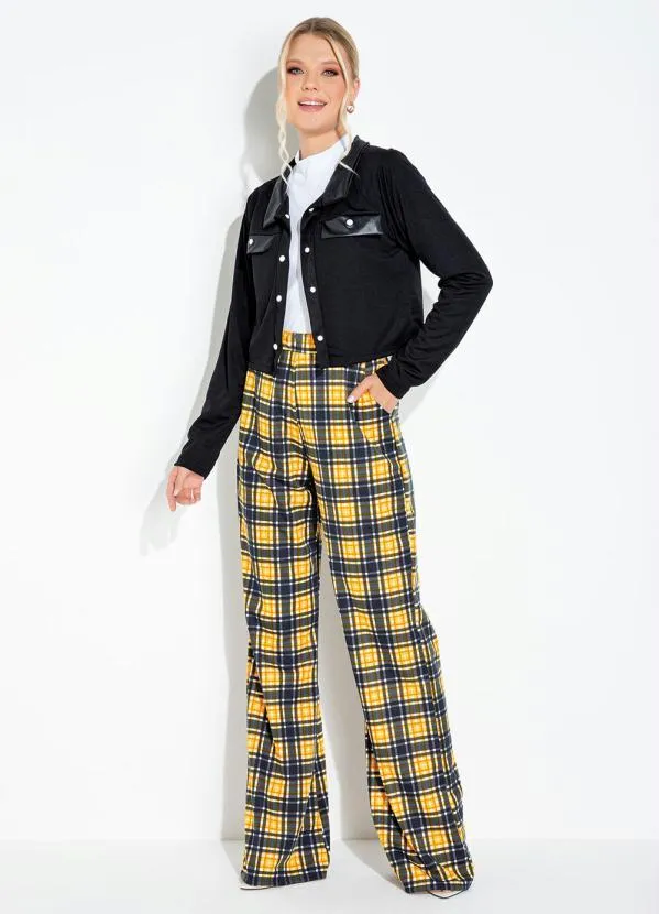 Moda Pop - Casaco Preta com Botões Funcionais 5