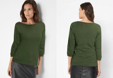 Casaco Verde Oliva em Malha de Algodo