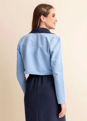 Rosalie - Casaqueto Azul com Bordado Flor - ROSALIE
