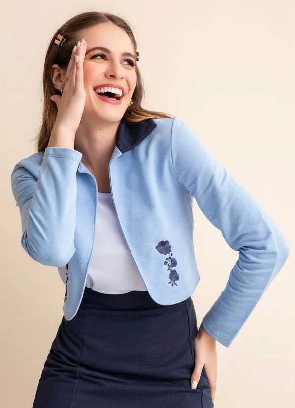 Rosalie - Casaqueto Azul com Bordado Flor 5