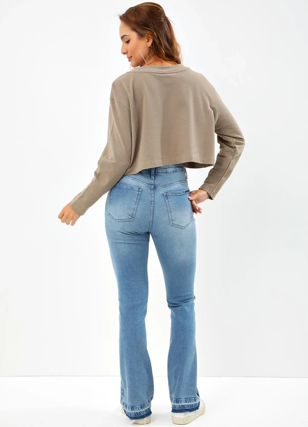 John John - Moletom Manga Longa Line Cinza 5