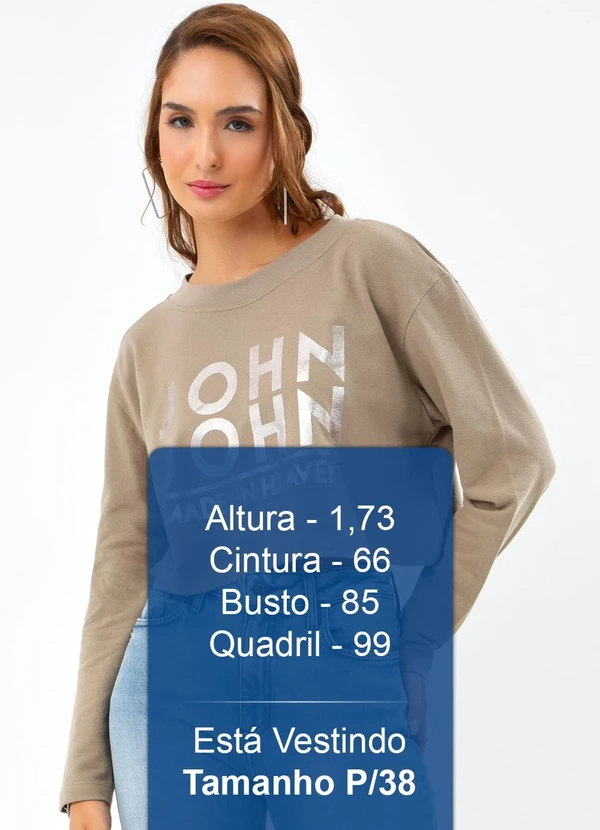 John John - Moletom Manga Longa Line Cinza 6