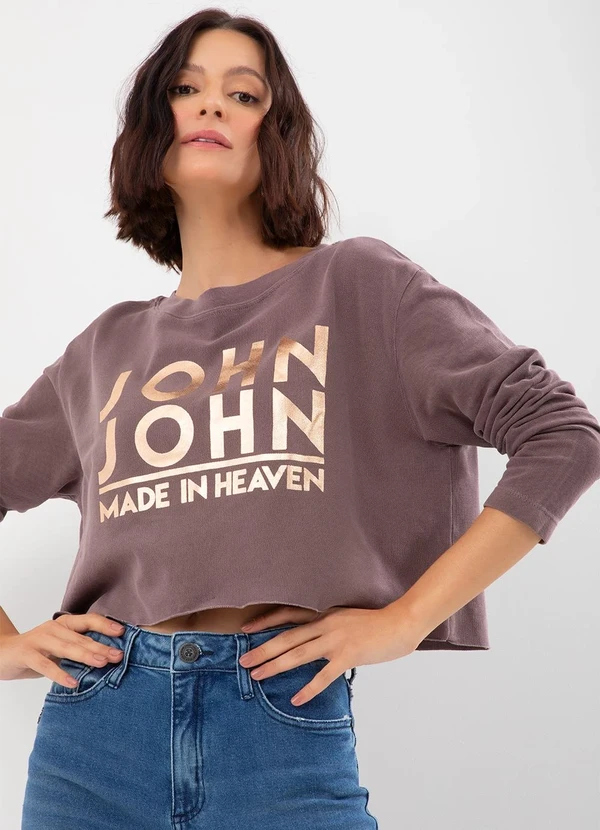 John John - Moletom Manga Longa Line Wine Vinho 6