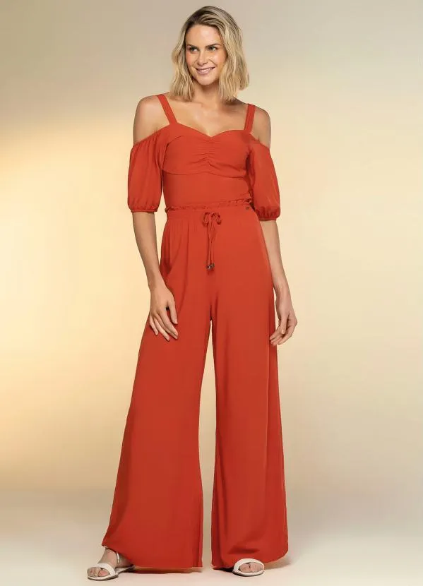 Marialícia - Blusa Ciganinha com Alças Marialícia Marrom 3