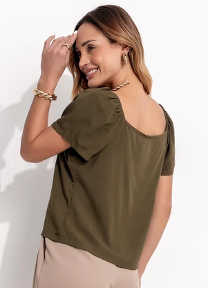 Bimini - Blusa Ciganinha em Viscose Verde - BIMINI