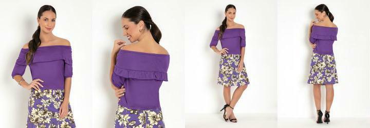 Blusa Ciganinha Roxa com Babado