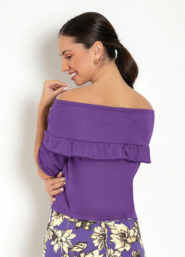 Outlet - Blusa Ciganinha Roxa com Babado 2