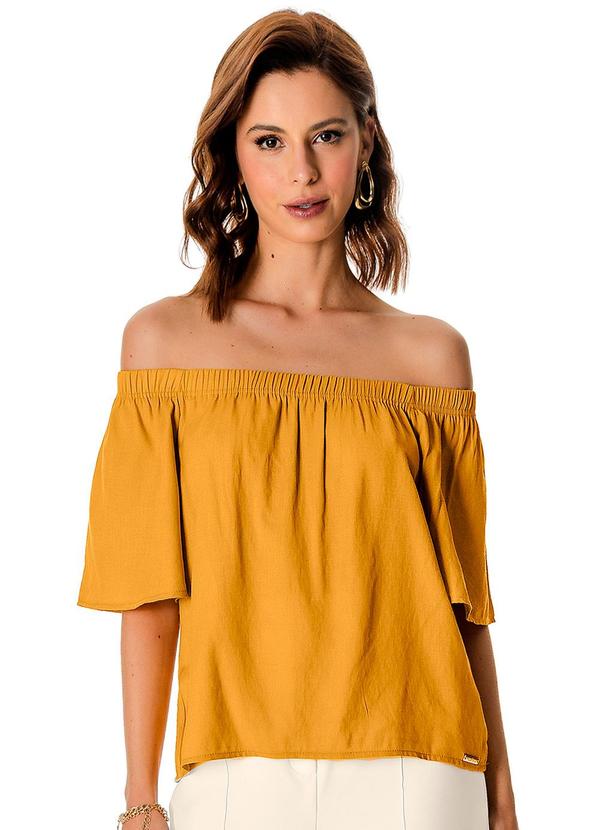 Rovitex - Blusa Ciganinha Viscose Sarjada Amarelo