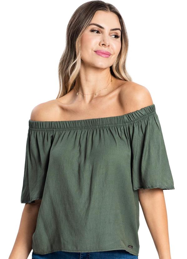 Rovitex - Blusa Ciganinha Viscose Sarjada Verde