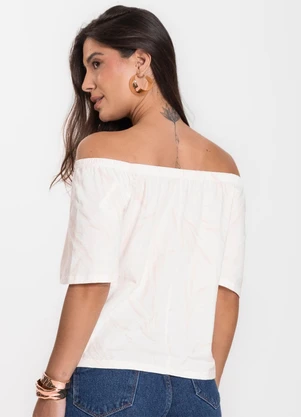 Infinita Cor - Blusa Feminina Ciganinha Off White - INFINITA COR