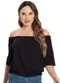 Infinita Cor - Blusa Feminina Ciganinha Rosa - variação: Preto