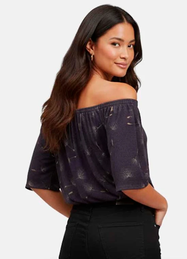 Infinita Cor - Blusa Feminina Ciganinha Preto 2