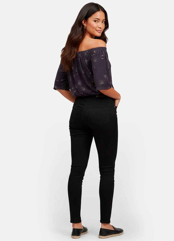 Infinita Cor - Blusa Feminina Ciganinha Preto 4