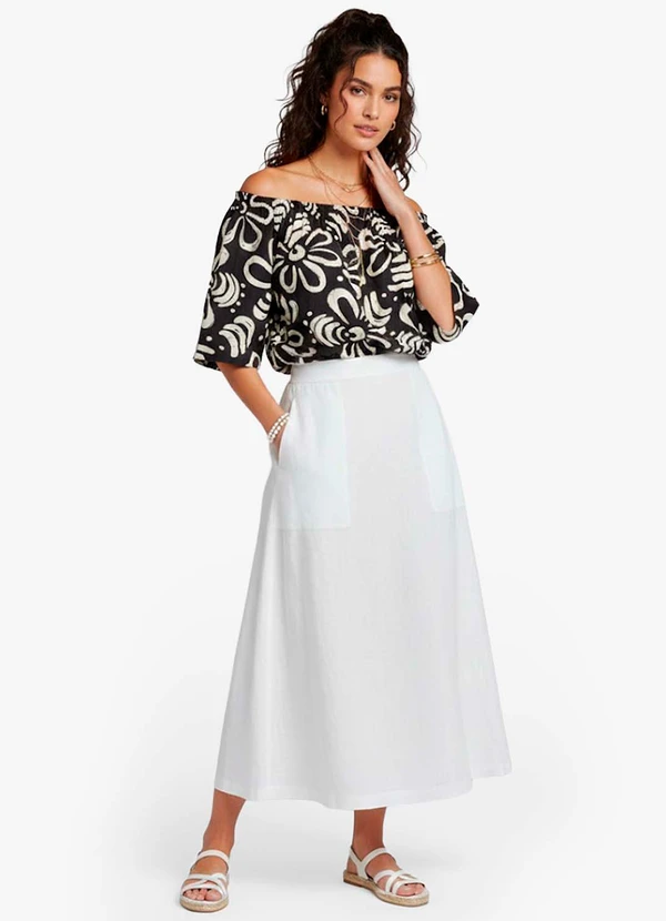 Infinita Cor - Blusa Feminina Ciganinha Preto 3