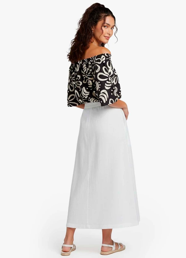 Infinita Cor - Blusa Feminina Ciganinha Preto 4