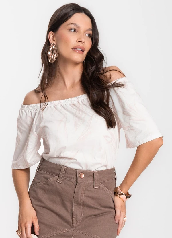 Infinita Cor - Blusa Feminina Ciganinha Rosa