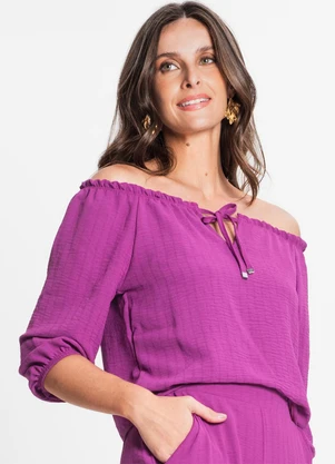 Rovitex - Blusa Feminina Ciganinha Roxo - ROVITEX