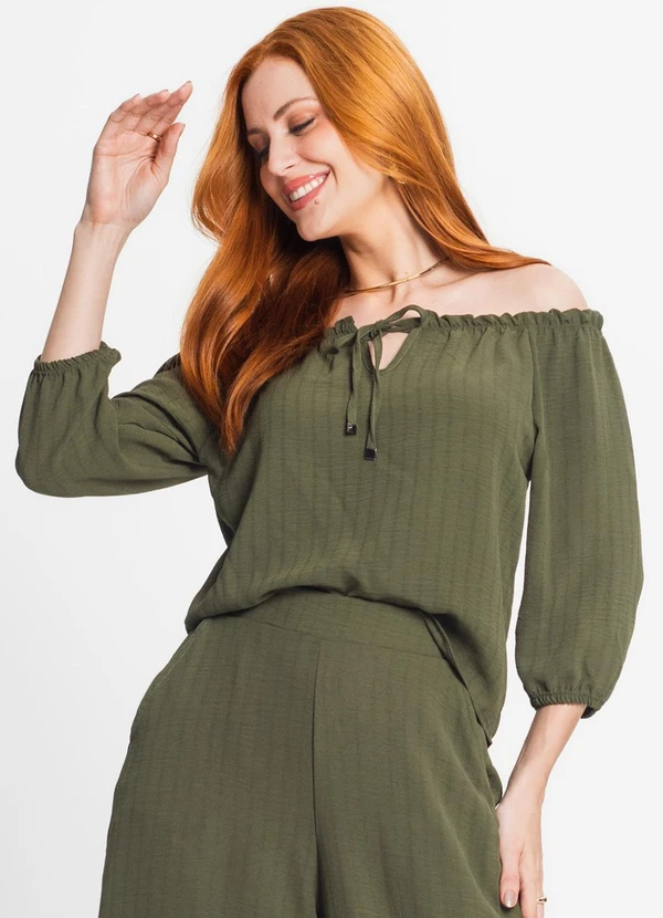 Rovitex - Blusa Feminina Ciganinha Verde