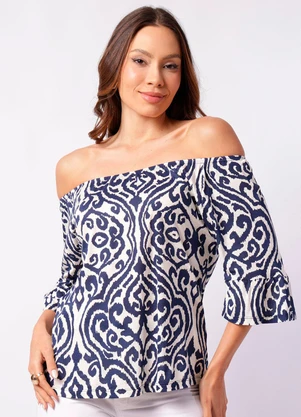 Torra - Blusa Feminina Ciganinha Viscose Marinho - TORRA