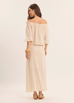 Doce Trama - Blusa Nature Ciganinha Branco - DOCE TRAMA