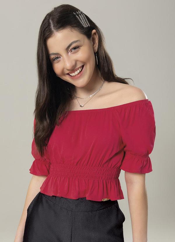 Bjoe - Blusa Ombro a Ombro Juvenil Feminina Rosa