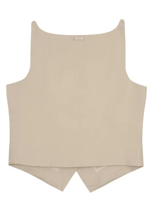 Enfim - Blusa Colete em Viscose Sarja Areia - ENFIM