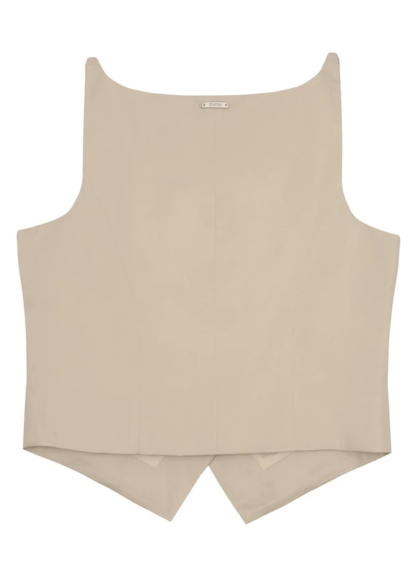 Enfim - Blusa Colete em Viscose Sarja Areia 2