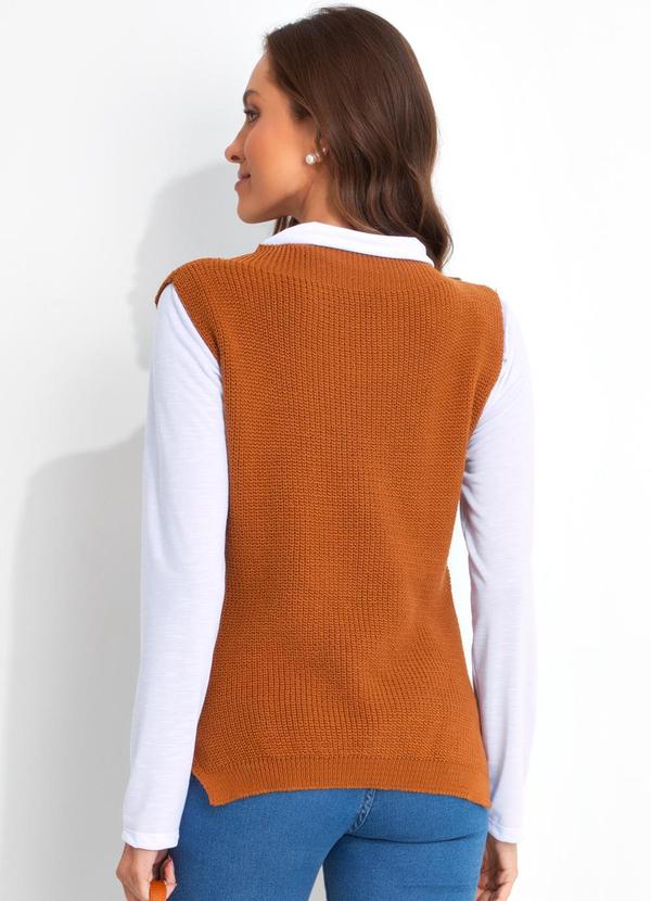 Moda Pop - Blusa Marrom em Tricô 2