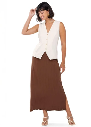 Outlet - Colete Alfaiataria Adulto Feminino Branco - OUTLET