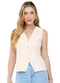 Outlet - Colete Alfaiataria Adulto Feminino Branco - variação: Branco
